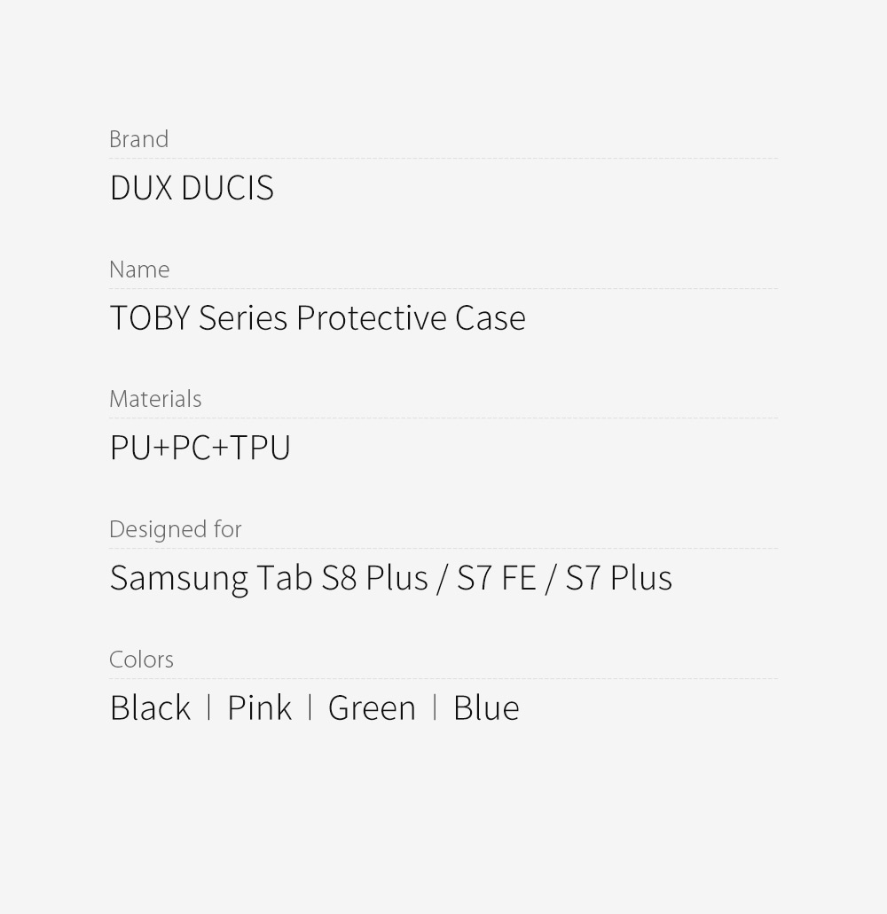 Bao Da Dux Ducis Toby Samsung Tab S8 Plus X800 X806 S7 Fe T730 T733 T736b S7 Plus T970 T976b Case Chinh Hang (18)