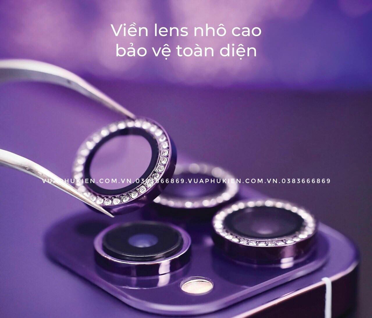 Vien Lens Diamond Premium Bao Ve Camera Iphone Kuzoom Co Khung Dan Iphone 13 13 Pro 13 Pro Max (4)