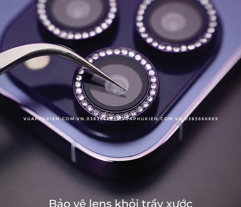Vien Lens Diamond Premium Bao Ve Camera Iphone Kuzoom Co Khung Dan Iphone 14 Pro Cao Cap (6)