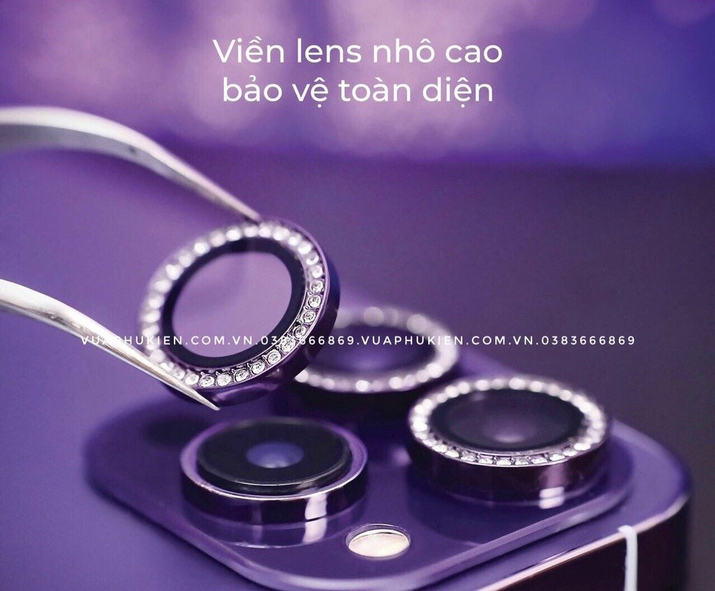 Vien Lens Diamond Premium Bao Ve Camera Iphone Kuzoom Co Khung Dan Iphone 14 Pro Max Cao Cap (3)