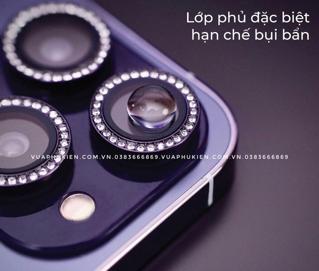 Vien Lens Diamond Premium Bao Ve Camera Iphone Kuzoom Co Khung Dan Iphone 14 Pro Max Cao Cap (5)