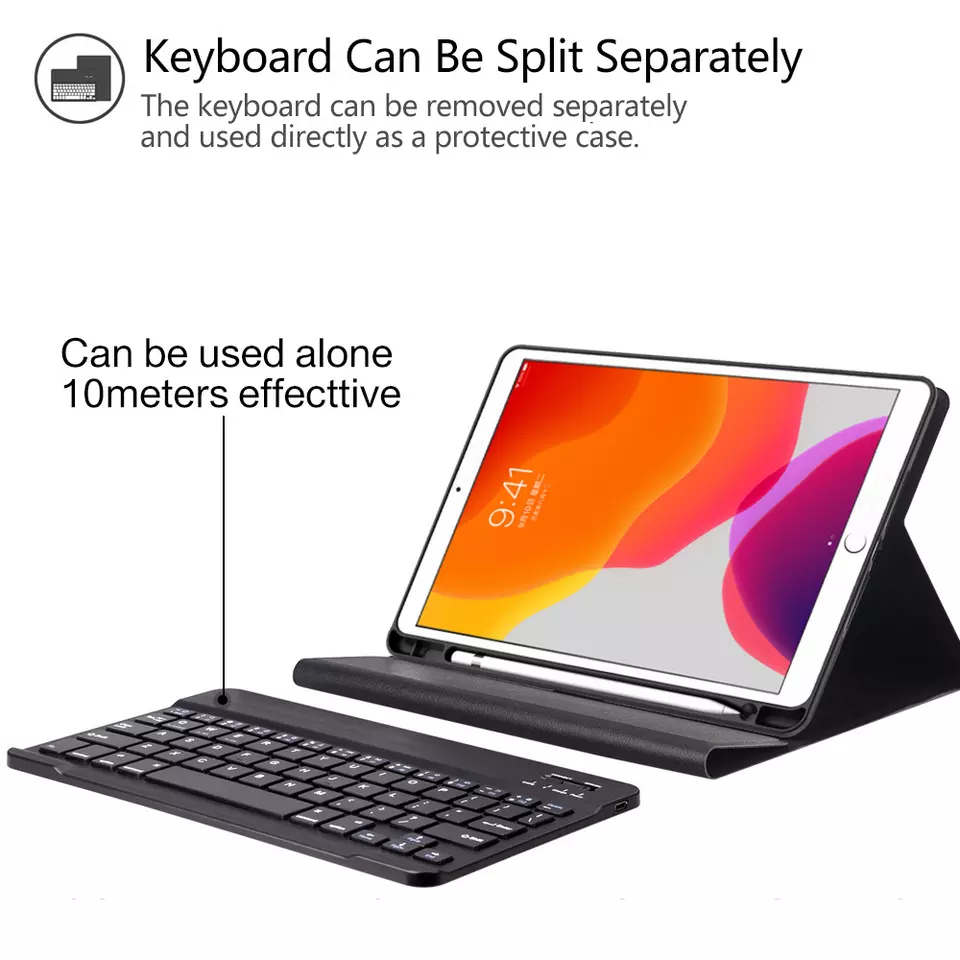 Bao Da Ipad 10 2 Inch Gen 7 8 9 Smart Keyboard Kem Ban Phim Bluetooth Co Khay Dung But (5)