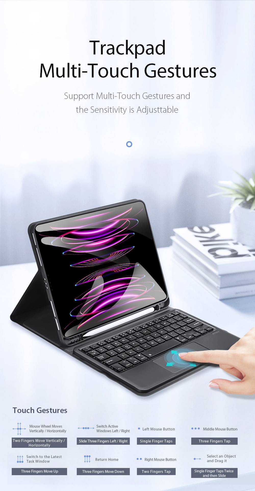 Bao Da Kem Ban Phim Ipad Pro 11 2018 2020 2021 2022 Ipad Air 4 5 10 9 Inch Chinh Hang Dux Ducis Tk Keyboard (9)