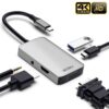 Cổng chuyển WIWU 5IN1 ALPHA USB-C Hub A513HVP HDMI 4K VGA USB 3.0 Jack 3.5mm PD 87W