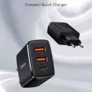 Củ sạc nhanh siêu nhỏ gọn Baseus Compact Quick Charger 30W(USB dual port +Type C,30w PD/QC3.0 Multi Quick Charge Support)