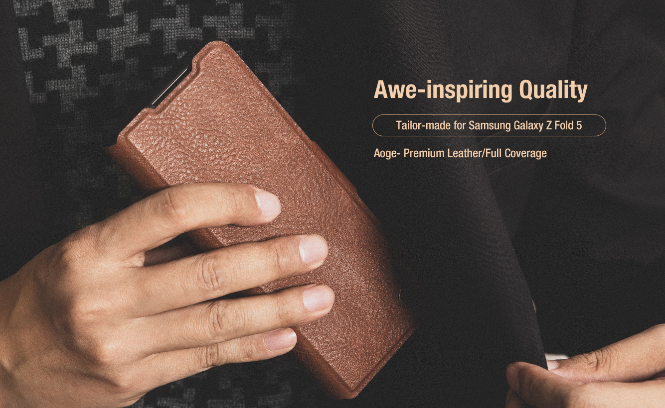 Bao Da Samsung Galaxy Z Fold 5 Fold5 Chinh Hang Nillkin Aoge Leather Case (1)