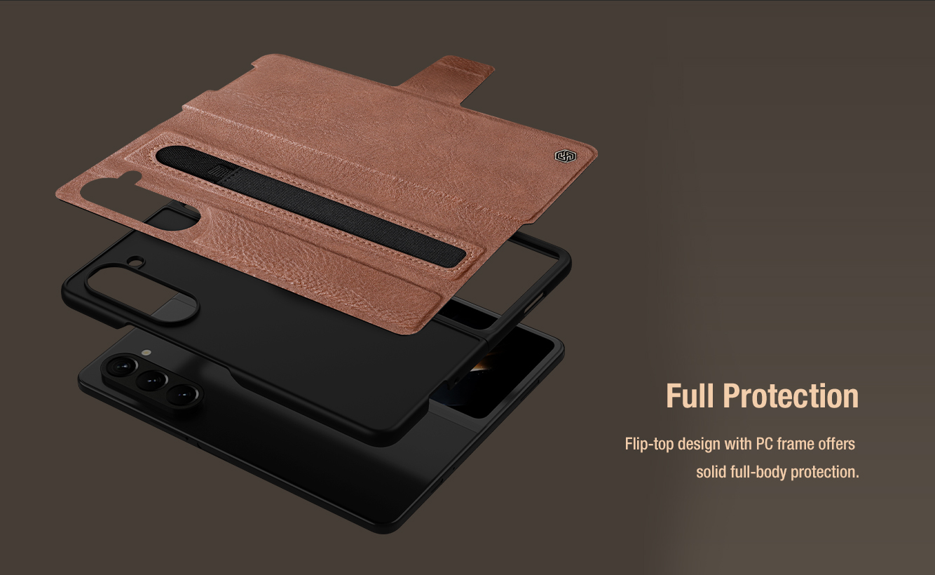 Bao Da Samsung Galaxy Z Fold 5 Fold5 Chinh Hang Nillkin Aoge Leather Case (5)