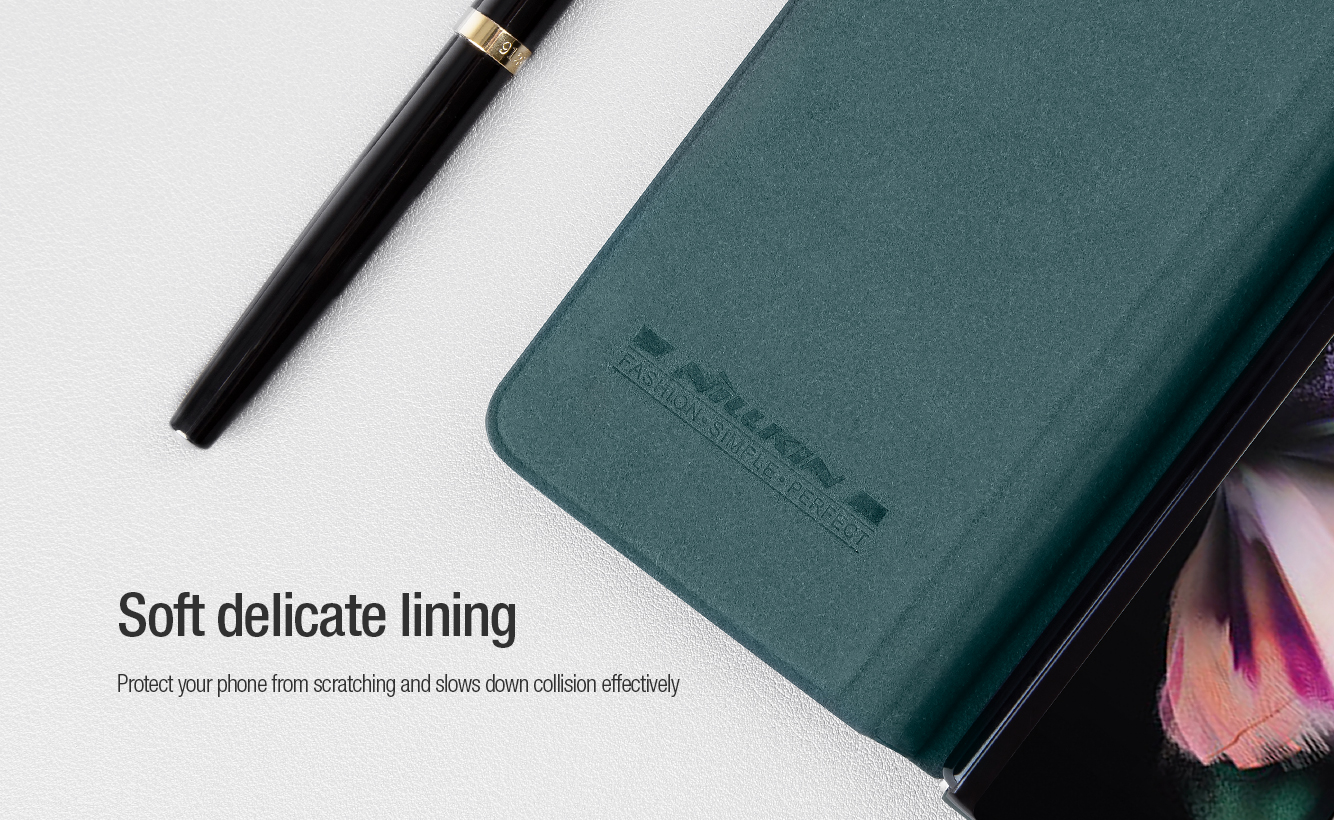 Bao Da Samsung Galaxy Z Fold 5 Fold5 Chinh Hang Nillkin Qin Pro Leather Case (7)