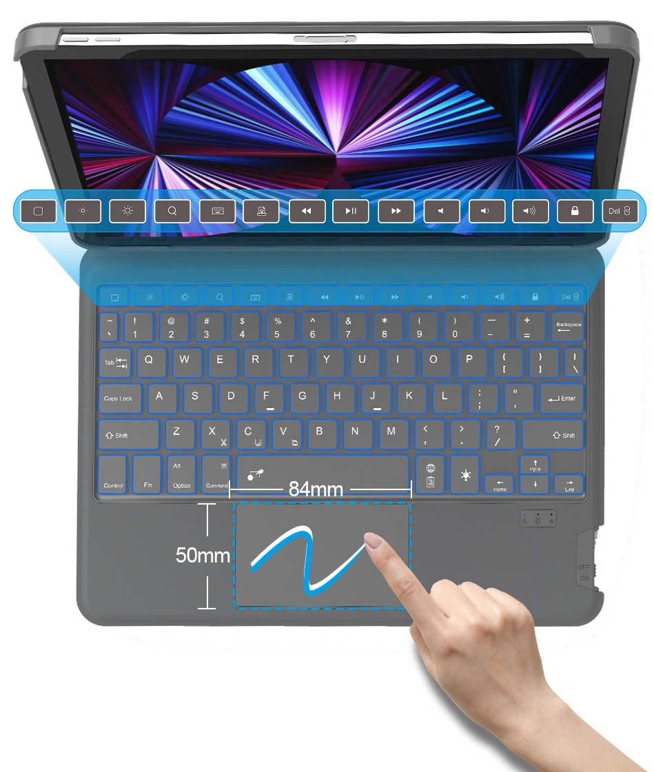 Bao Da Ban Phim Ipad Gen 10 10 9 Inch Chinh Hang Wiwu Combo Touch Keyboard Case (7)