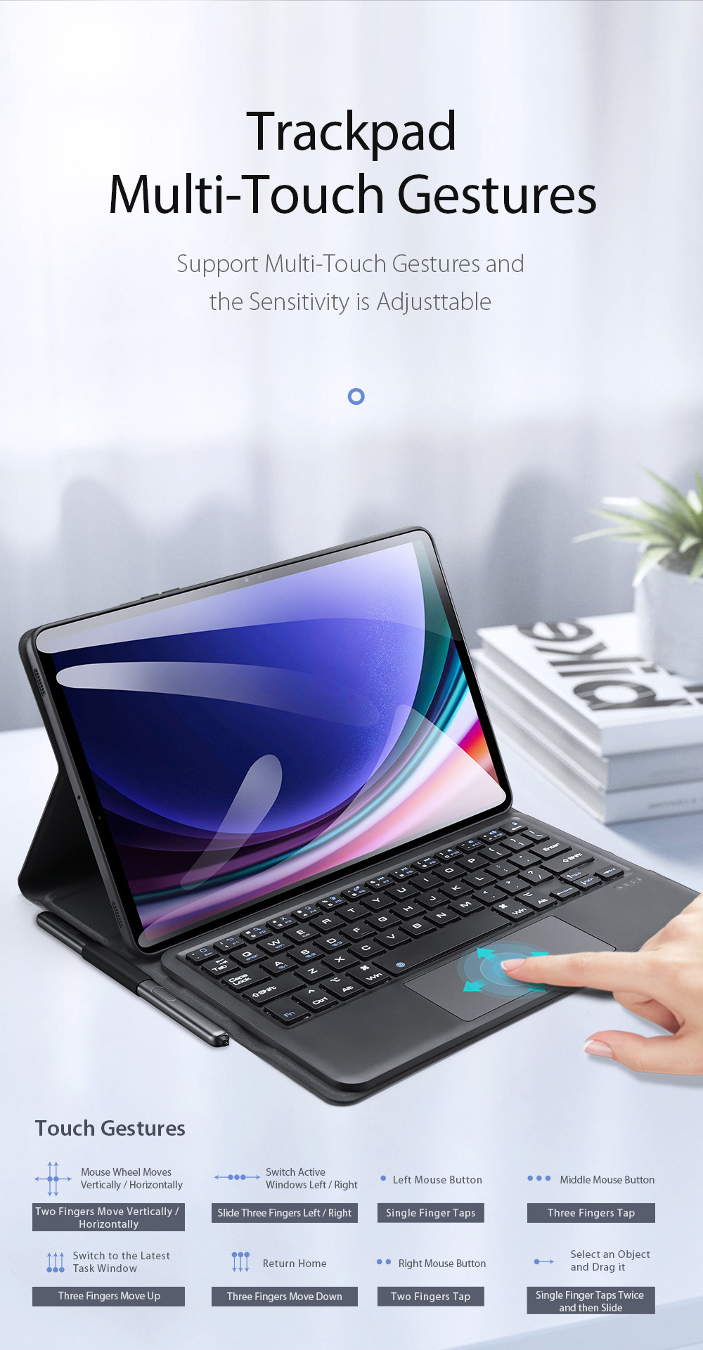 Bao Da Ban Phim Samsung Tab S9 Fe X510 X516 Chinh Hang Dux Ducis Tk Series Keyboard With Protective Case Co Trackpad (9)