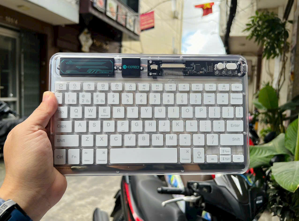 Ban Phim Bluetooth Coteci Stylish Bluetooth Keyboard Khong Day Trong Suot (3)