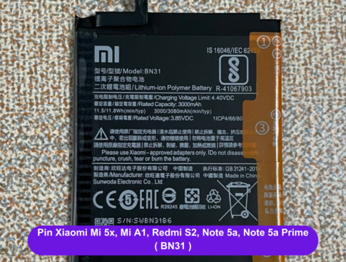 Thay Pin Xiaomi Mi 5x Mi A1 Redmi S2 Note 5a Note 5a Prime Bn31 Uy Tin Lay Ngay Tai Dong Da Ha Noi