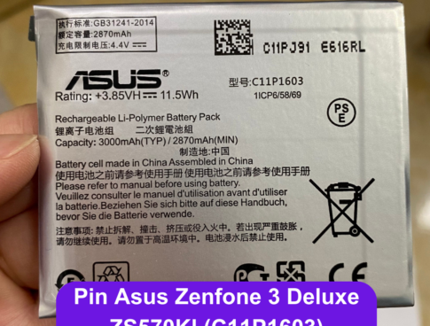 Thay Pin Asus Zenfone 3 Deluxe Zs570kl C11p1603 Lay Ngay Tai Dong Da Ha Noi
