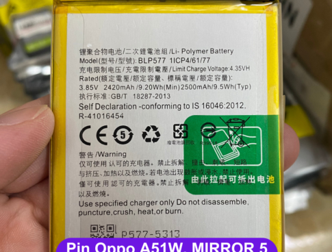 Thay Pin Oppo A51w Mirror 5 Blp577 Lay Ngay Tai Dong Da Ha Noi