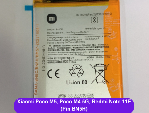 Thay Pin Xiaomi Poco M5 Poco M4 5g Redmi Note 11e Bn5h Uy Tin Lay Ngay Tai Dong Da Ha Noi