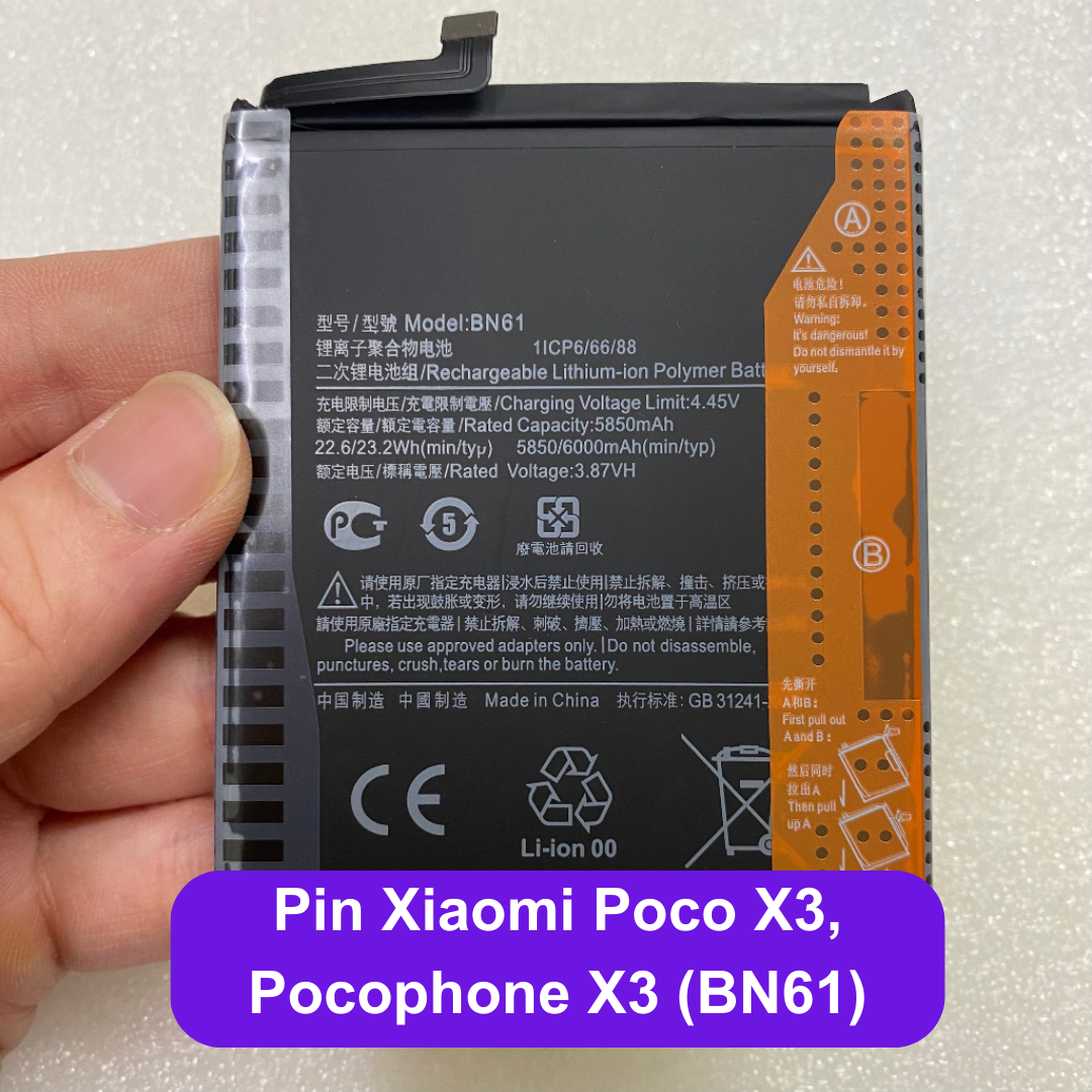 Thay Pin Xiaomi Poco X3 Pocophone X3 Bn61 Lay Ngay Tai Dong Da Ha Noi