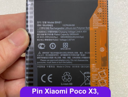 Thay Pin Xiaomi Poco X3 Pocophone X3 Bn61 Lay Ngay Tai Dong Da Ha Noi