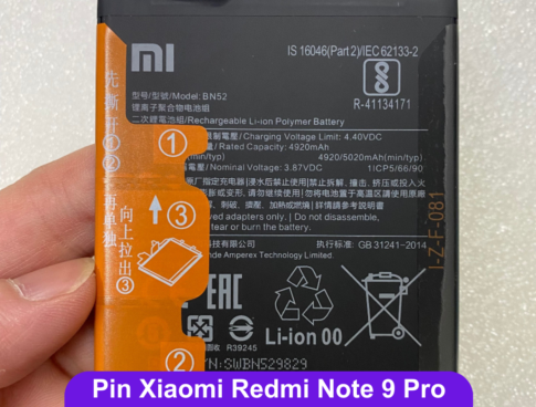 Thay Pin Xiaomi Redmi Note 9 Pro Bn52 Uy Tin Lay Ngay Tai Dong Da Ha Noi