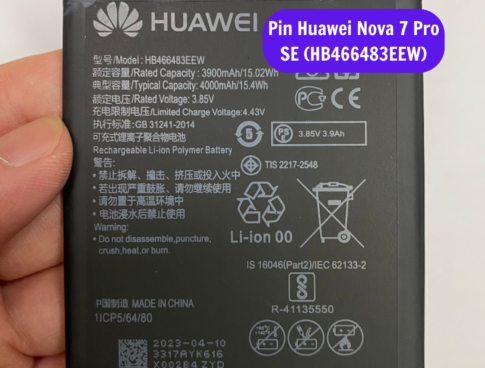 Thay Pin Huawei Nova 7 Pro Se Hb466483eew Sua Chua Pin Huawei Uy Tin Lay Ngay Tai Ha Noi