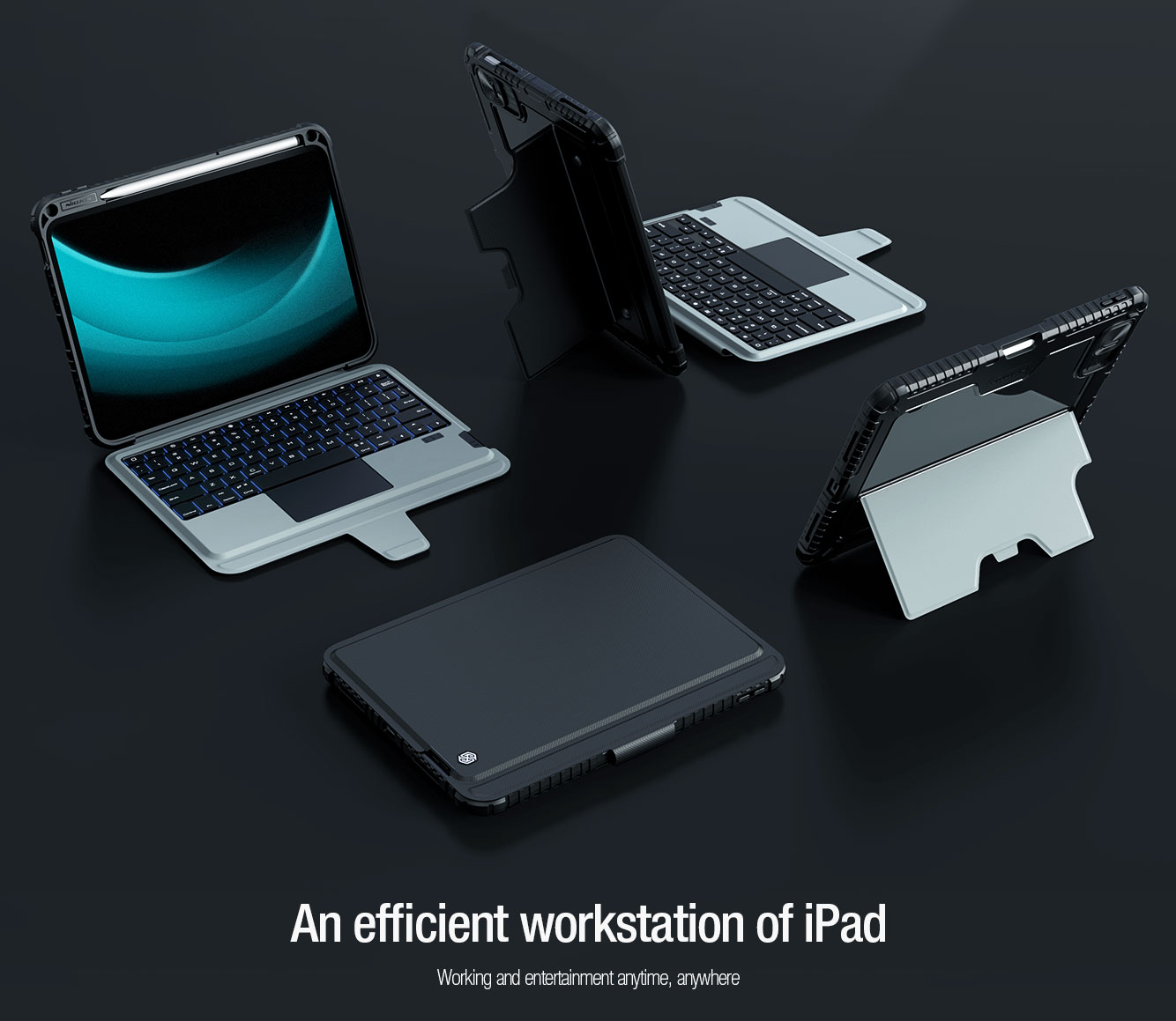 Bao Da Kem Ban Phim Ipad 11 Inch A16 Chinh Hang Nillkin Bumper Combo Keyboard Case (3)