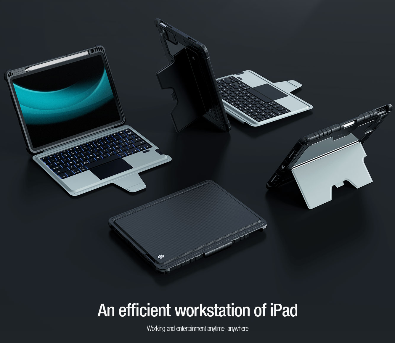 Bao Da Ban Phim Ipad Air 11 Inch M3 Chinh Hang Nillkin Bumper Combo Keyboard Case (2)