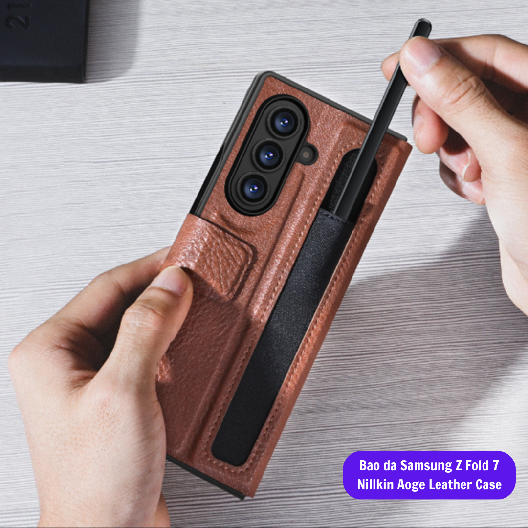 Bao Da Samsung Z Fold 7 Chinh Hang Nillkin Aoge Leather Case (10)