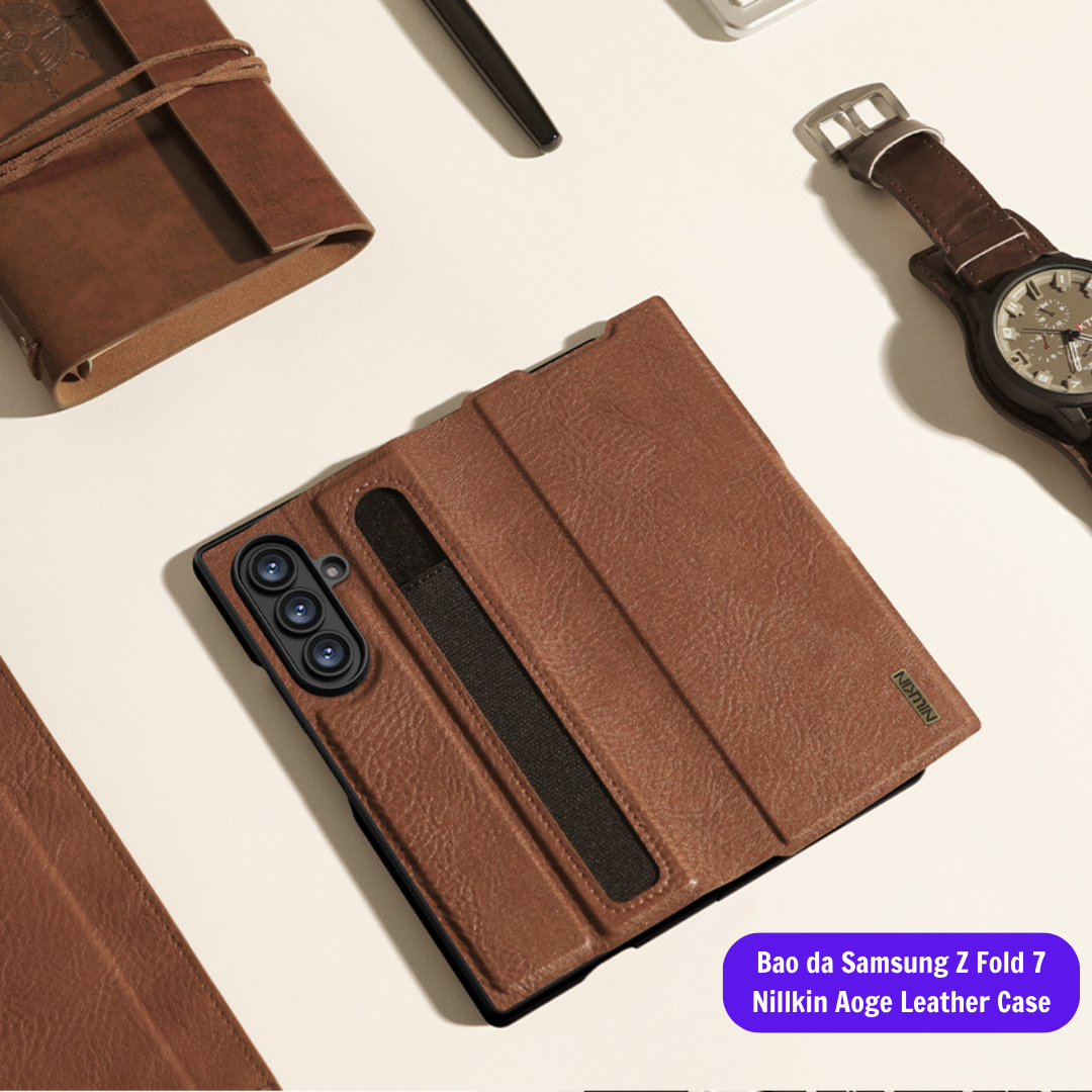 Bao Da Samsung Z Fold 7 Chinh Hang Nillkin Aoge Leather Case (11)