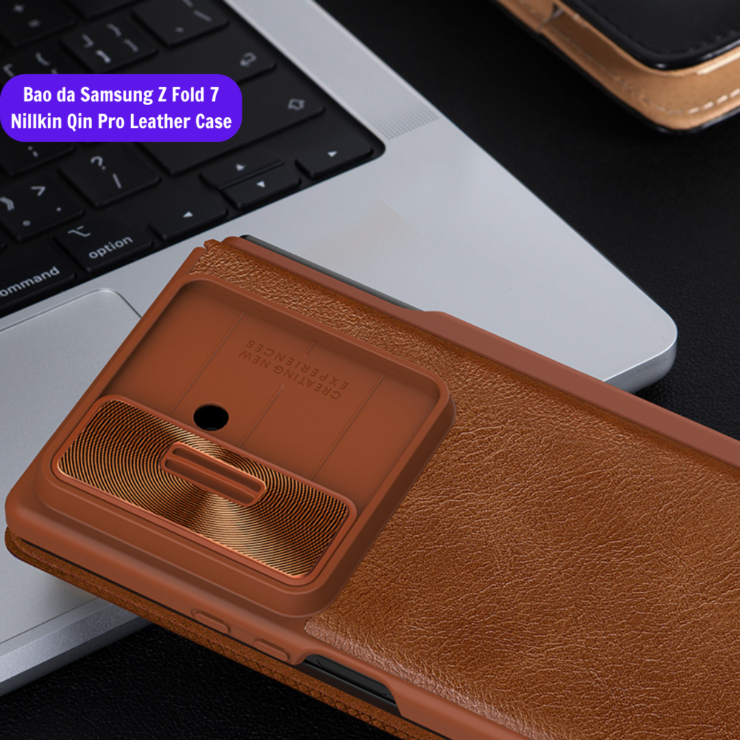 Bao Da Samsung Z Fold 7 Chinh Hang Nillkin Qin Pro Leather Case (12)