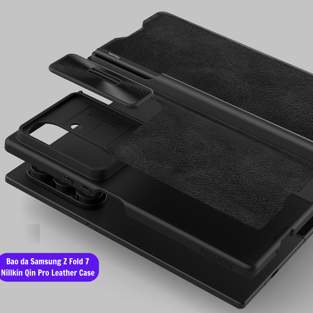 Bao Da Samsung Z Fold 7 Chinh Hang Nillkin Qin Pro Leather Case (13)