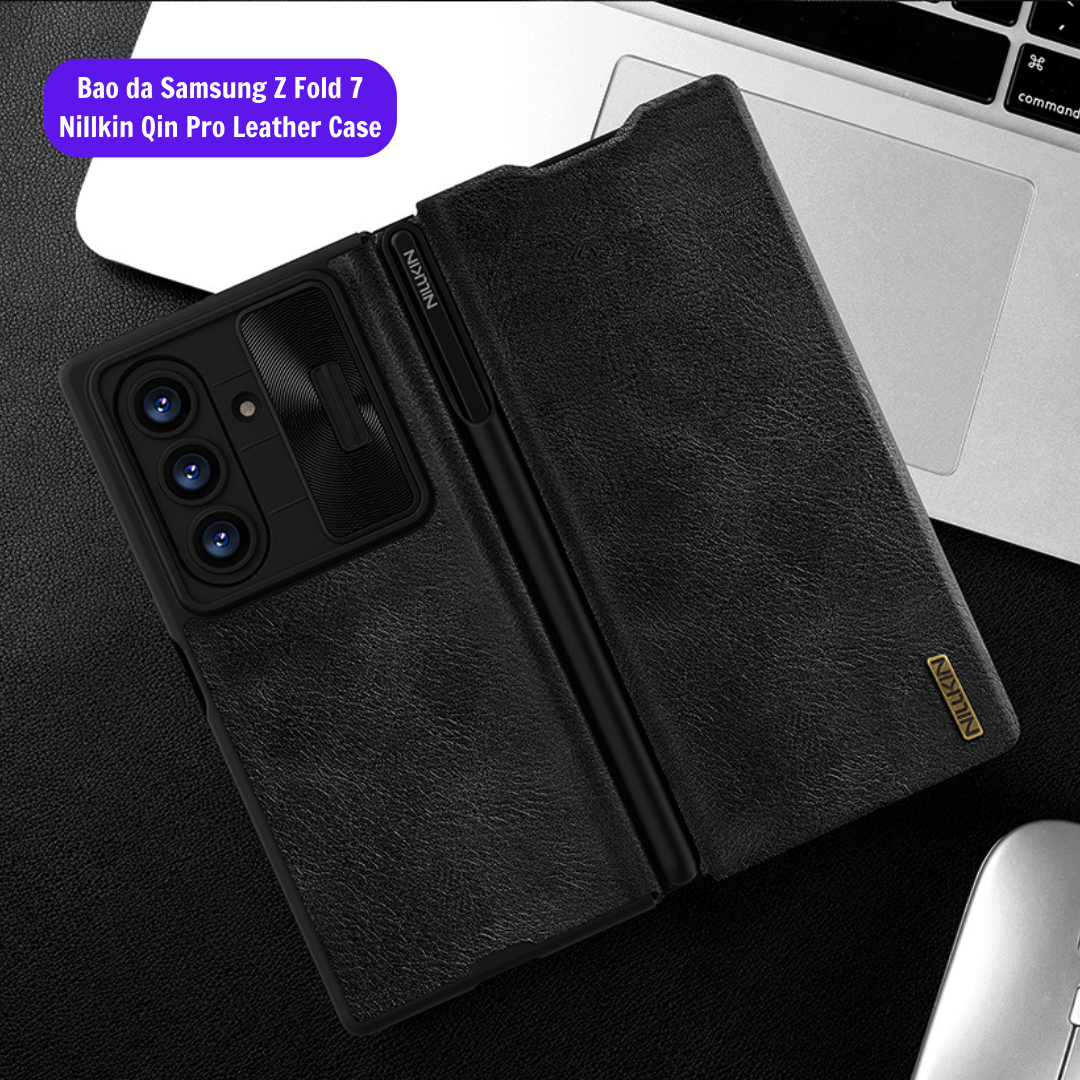 Bao Da Samsung Z Fold 7 Chinh Hang Nillkin Qin Pro Leather Case (15)