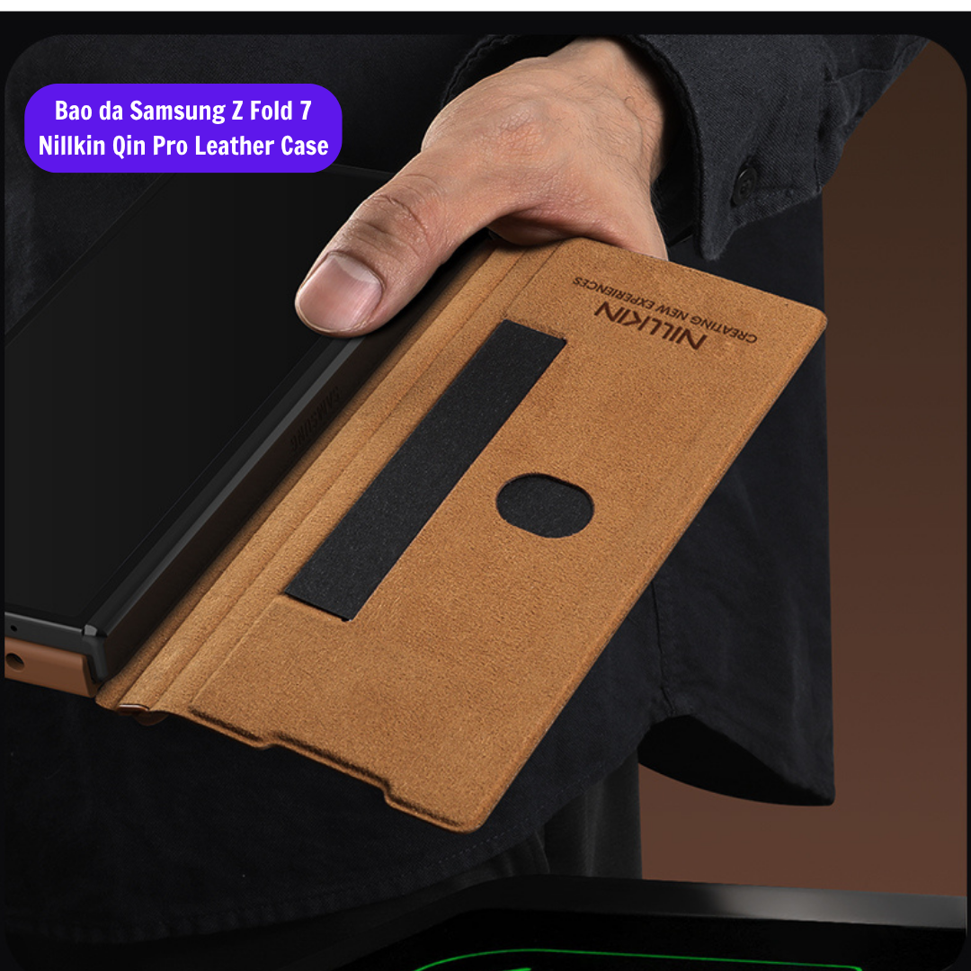 Bao Da Samsung Z Fold 7 Chinh Hang Nillkin Qin Pro Leather Case (8)
