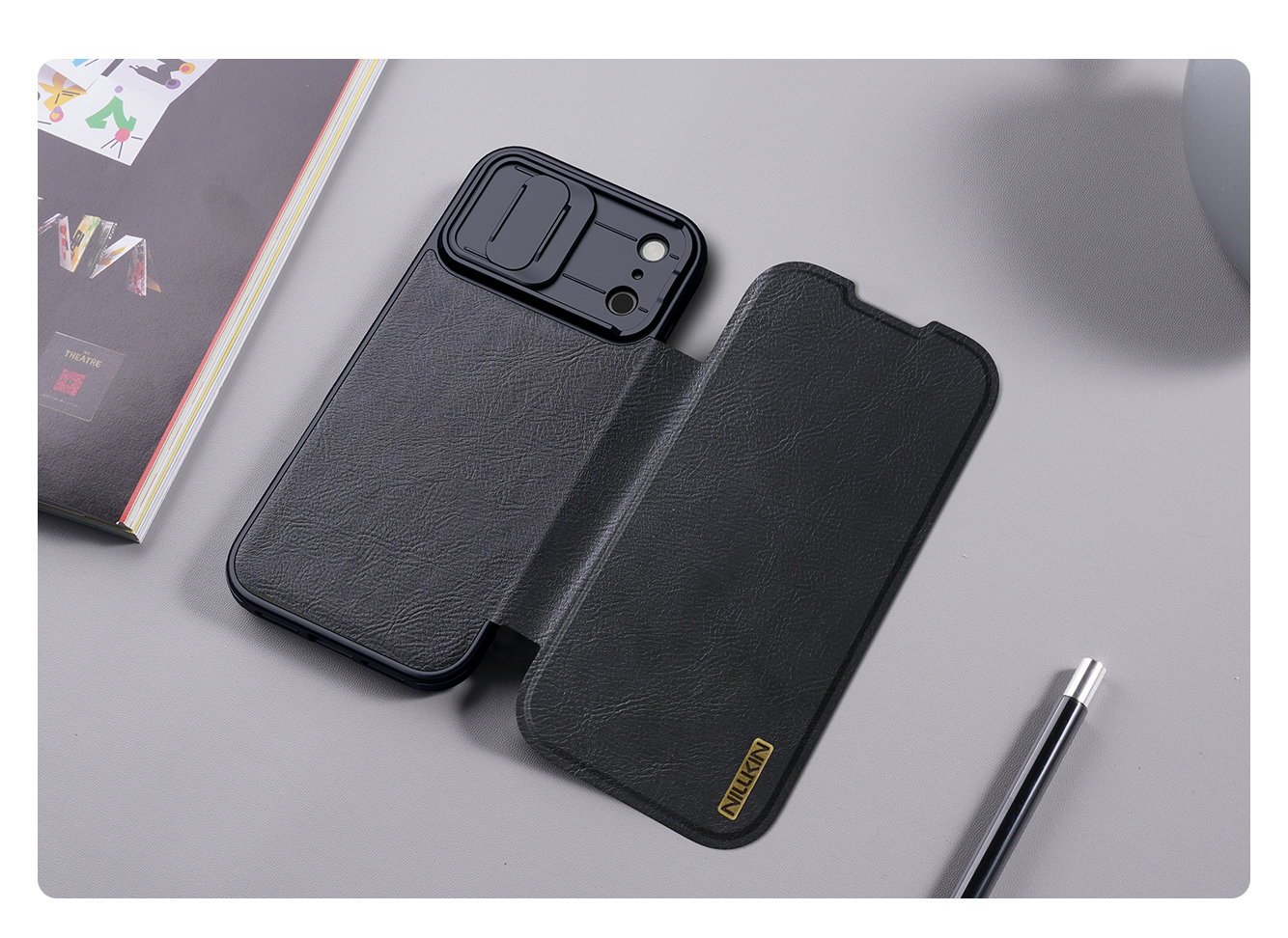 Bao Da Iphone 17 Pro Max Chinh Hang Nillkin Qin Pro Leather Case (8)