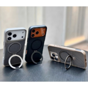 Ốp lưng iPhone 17 Pro Max chính hãng Likgus Carbon Fiber Ring Stand Case